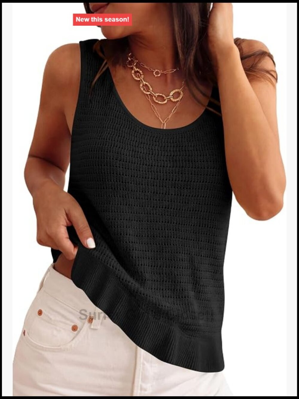 Crochet Knit Tank Top Sleeveless Boho Summer Top